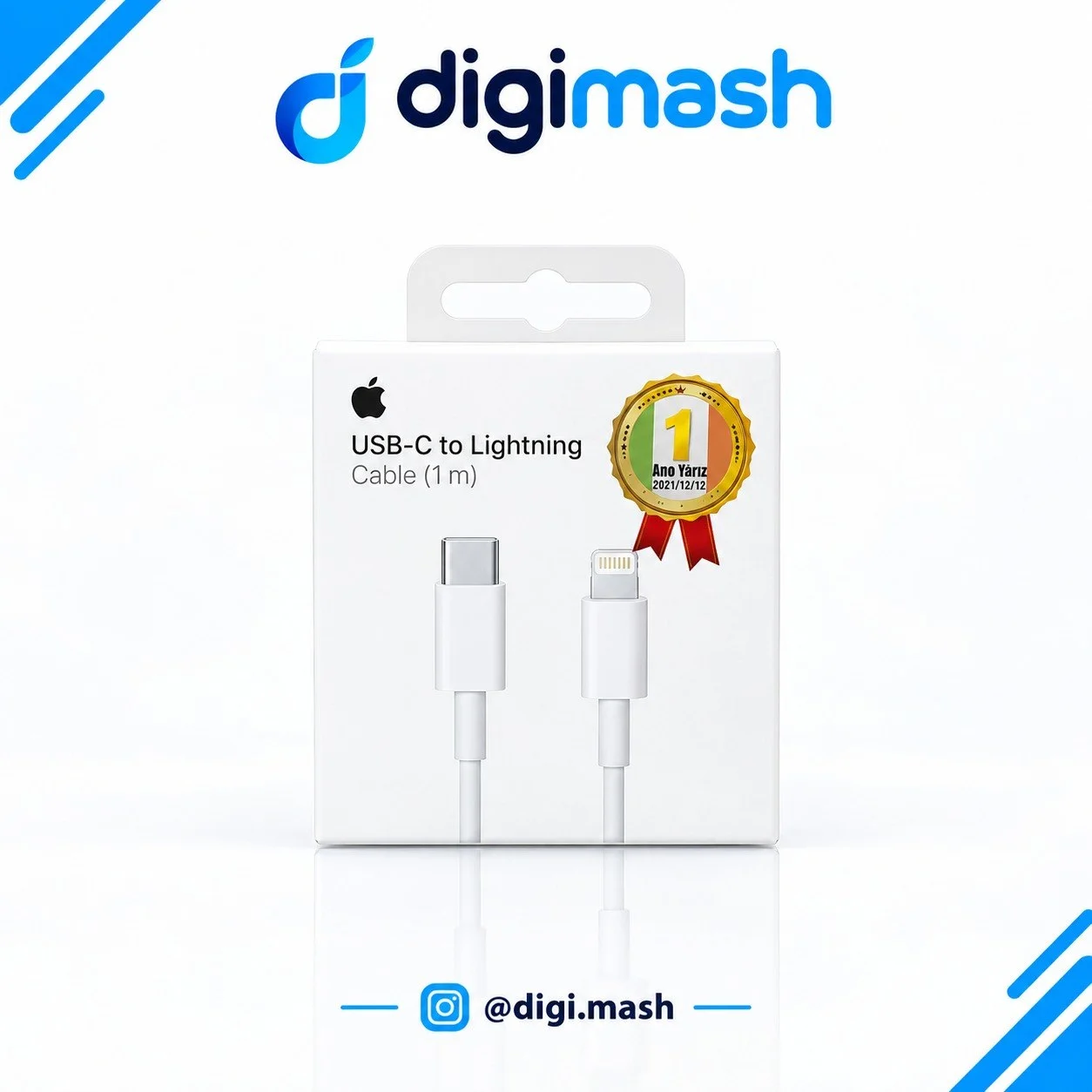 کابل شارژ USB-C به لایتنینگ اپل طول ۱ متر | اورجینال، شارژ سریع، سازگار با آیفون و آیپد