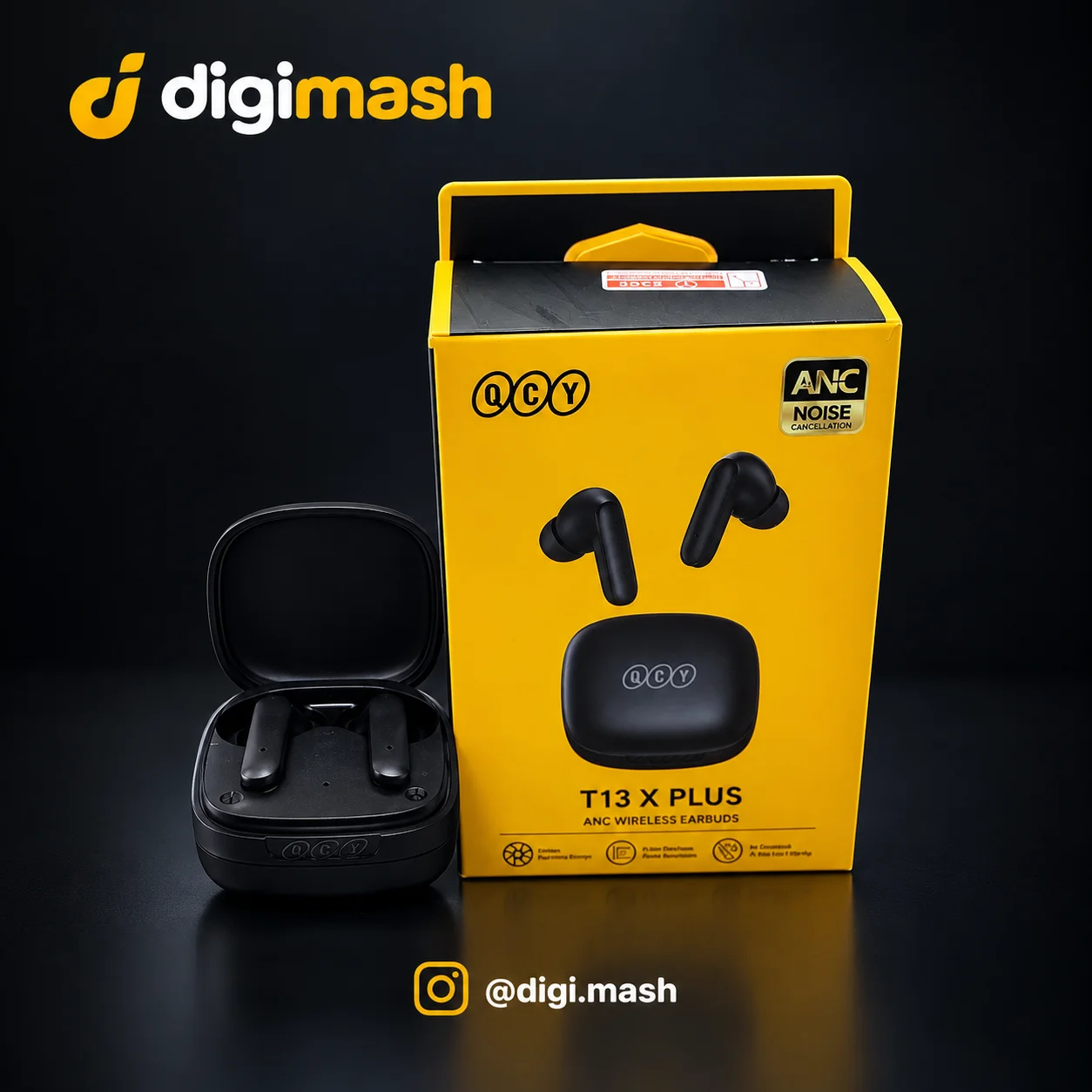 ایرپاد QCY T13X Plus (های کپی)| حذف نویز ANC ۵۰dB، بلوتوث ۵.۳، شارژدهی ۴۰ ساعته، ۶ میکروفون