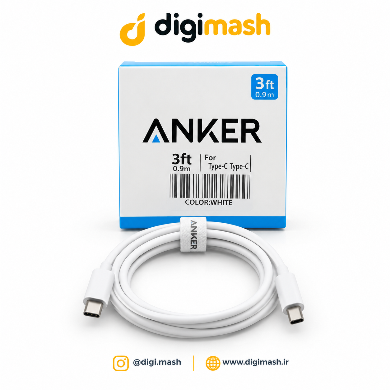 کابل شارژ سریع Type-C به Type-C برند ANKER (مدل A8112)