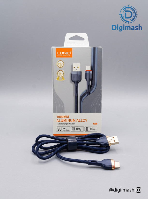 کابل شارژ الدینیو LS641 | USB-C ۳۰ وات + آلومینیومی ضد گره