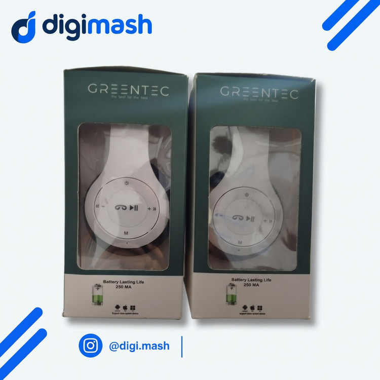 هدست بلوتوث روی سر GREENTEC | ساب ووفر 40 میلی متری + پخش کارت + تاشو و قابل حمل