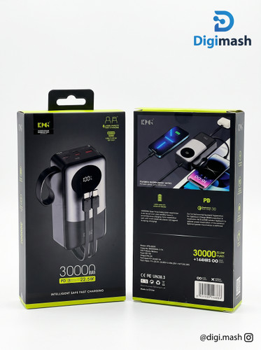 پاوربانک KPS KPG-302 | ۳۰۰۰۰mAh + شارژ سریع ۲۲.۵ وات + نمایشگر دیجیتال